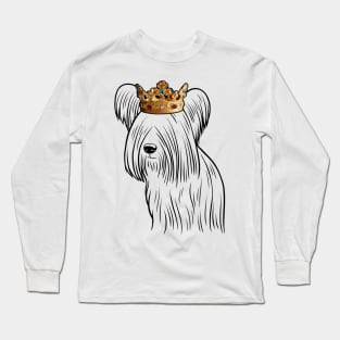 Skye Terrier Dog King Queen Wearing Crown Long Sleeve T-Shirt